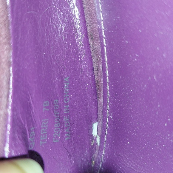 Coach Terri Purple Suede Tassled Mocassin Loafer Style Wedges Size 7 - Picture 13 of 16